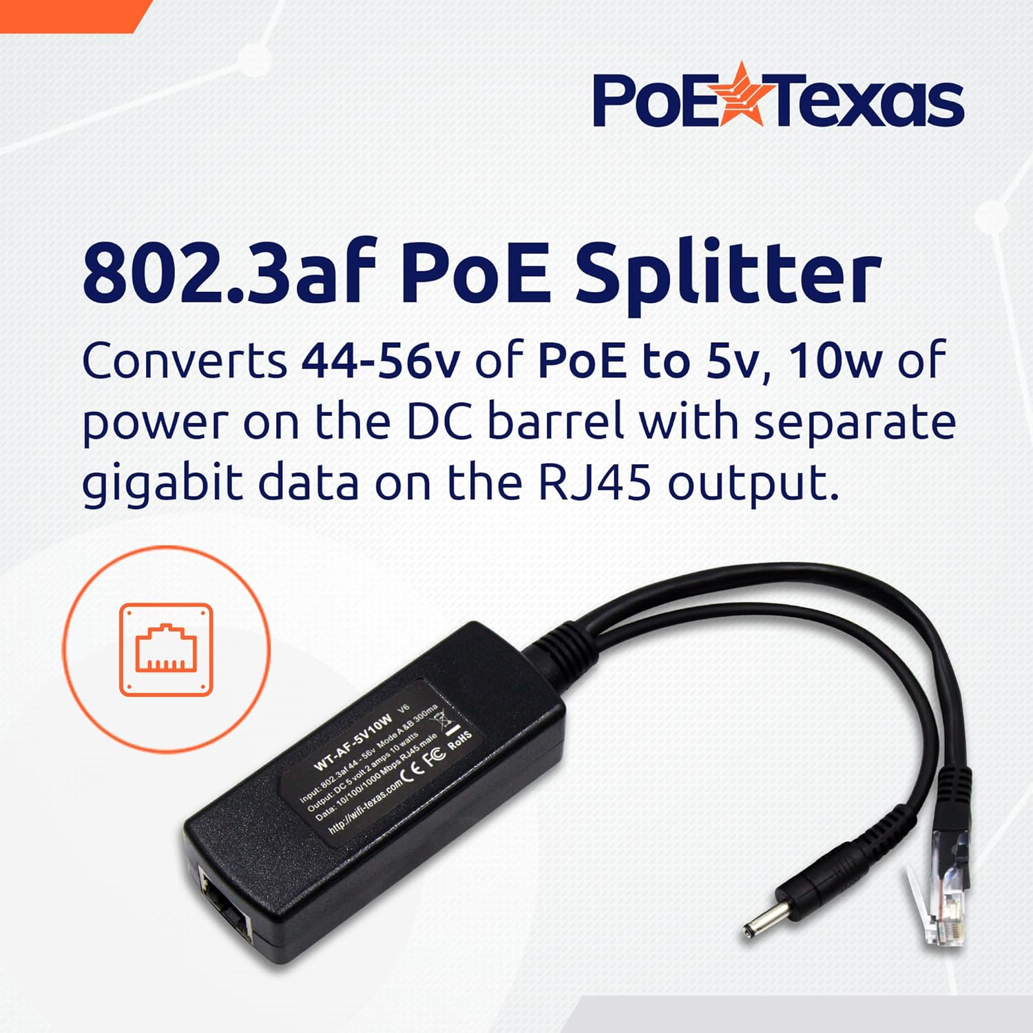 PoE Texas PoE Splitter 5V 2.4A