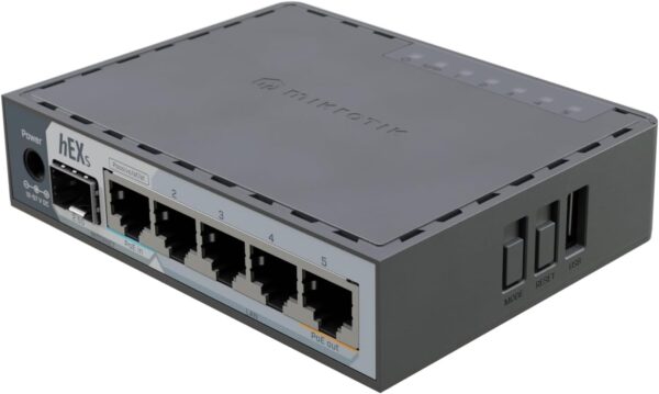 MikroTik hEX S (RB760iGS) - 5-Port Gigabit Router with SFP and USB